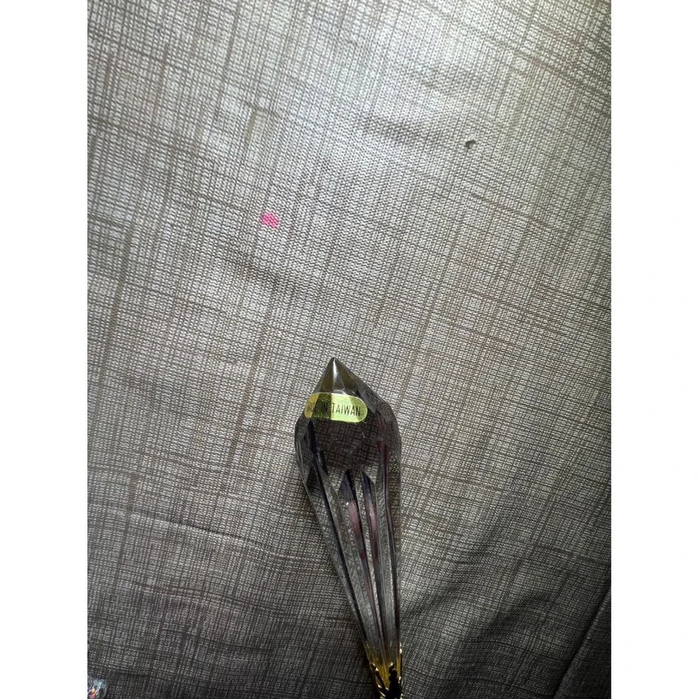 Vintage Iridescent Glitter Icicle Ornaments and Glass Prism Set 11 Piece Clear